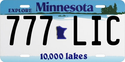 MN license plate 777LIC