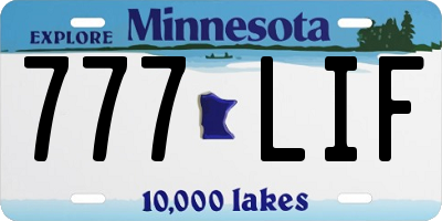 MN license plate 777LIF