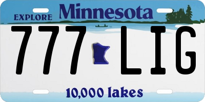 MN license plate 777LIG