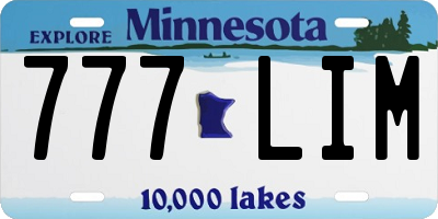 MN license plate 777LIM