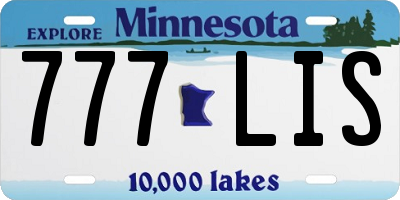 MN license plate 777LIS