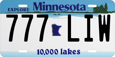 MN license plate 777LIW
