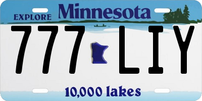MN license plate 777LIY