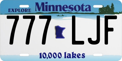 MN license plate 777LJF