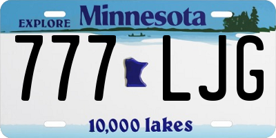 MN license plate 777LJG