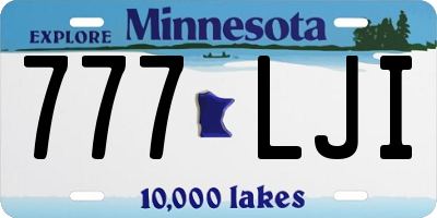 MN license plate 777LJI