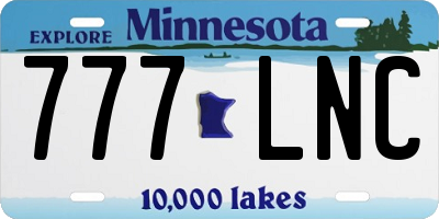MN license plate 777LNC