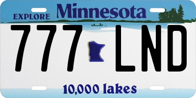 MN license plate 777LND