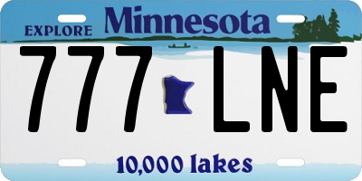 MN license plate 777LNE