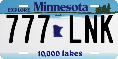 MN license plate 777LNK