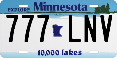 MN license plate 777LNV