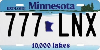 MN license plate 777LNX