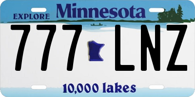 MN license plate 777LNZ