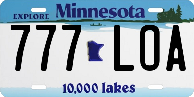 MN license plate 777LOA