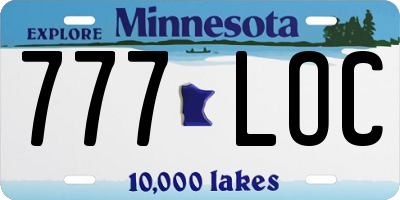 MN license plate 777LOC