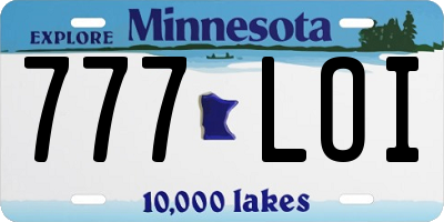 MN license plate 777LOI