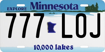 MN license plate 777LOJ