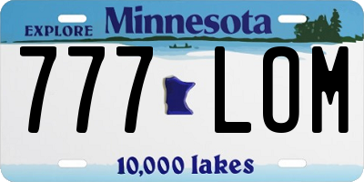 MN license plate 777LOM