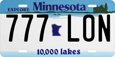 MN license plate 777LON