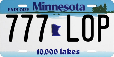 MN license plate 777LOP