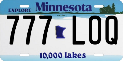 MN license plate 777LOQ