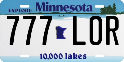 MN license plate 777LOR