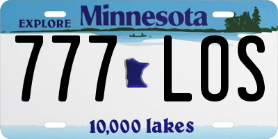 MN license plate 777LOS