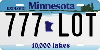 MN license plate 777LOT