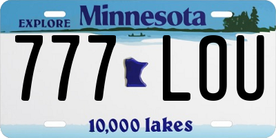 MN license plate 777LOU