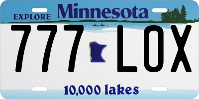 MN license plate 777LOX