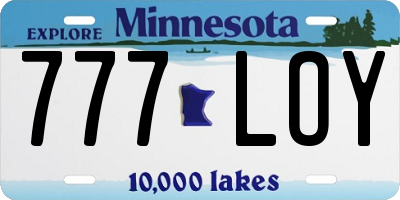 MN license plate 777LOY