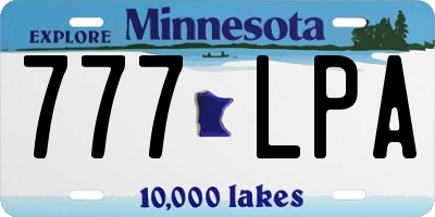 MN license plate 777LPA