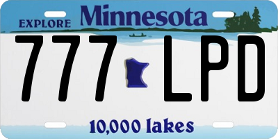 MN license plate 777LPD
