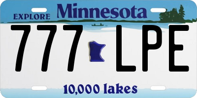 MN license plate 777LPE