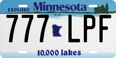 MN license plate 777LPF