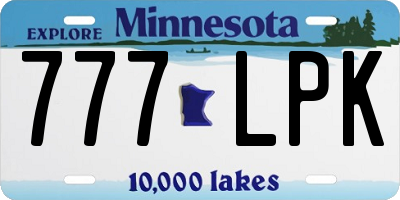 MN license plate 777LPK