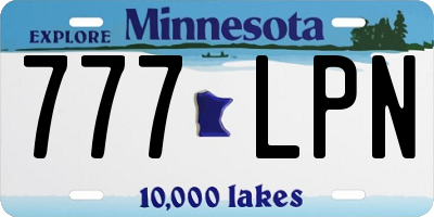 MN license plate 777LPN