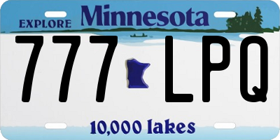 MN license plate 777LPQ