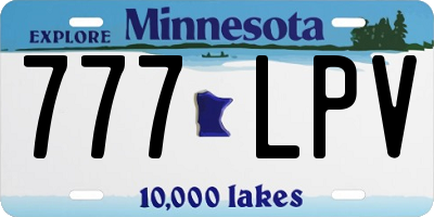 MN license plate 777LPV