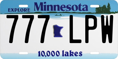 MN license plate 777LPW
