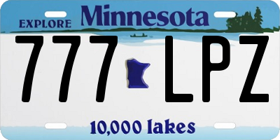 MN license plate 777LPZ