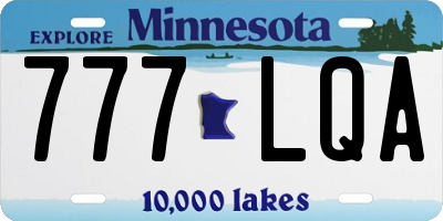 MN license plate 777LQA
