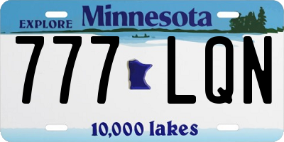 MN license plate 777LQN