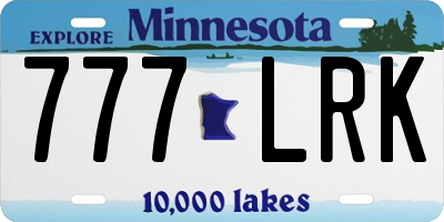 MN license plate 777LRK