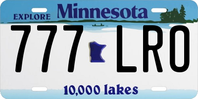 MN license plate 777LRO