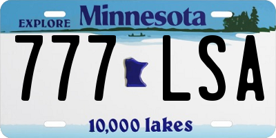 MN license plate 777LSA