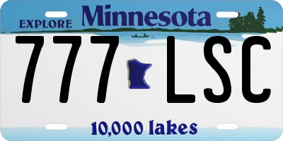 MN license plate 777LSC