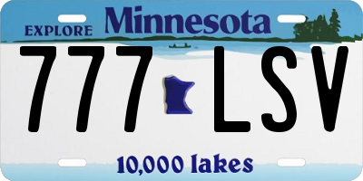 MN license plate 777LSV