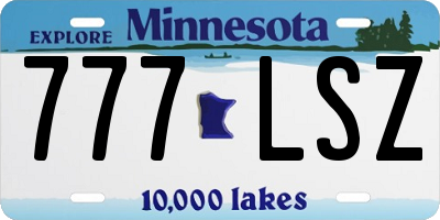 MN license plate 777LSZ