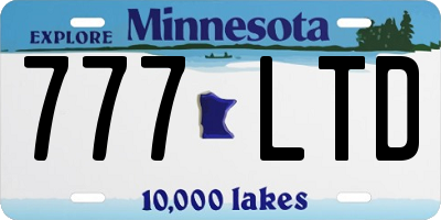 MN license plate 777LTD